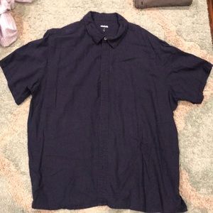 3XL Mens Blue short sleeve button down